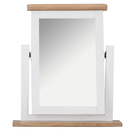 Eaton White Painted Oak Dressing Table Mirror - The Furniture Warehouse