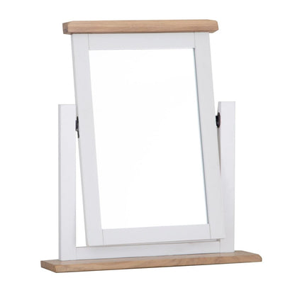 Eaton White Painted Oak Dressing Table Mirror - The Furniture Warehouse