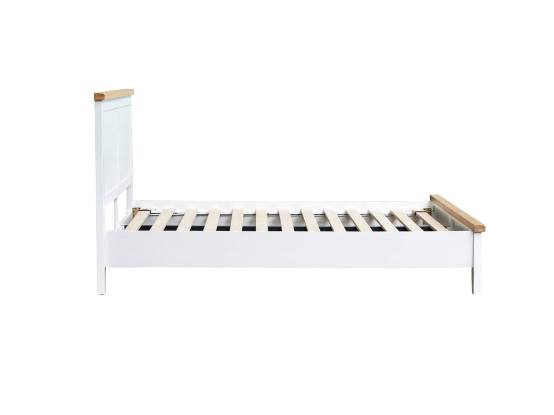 Eaton White Painted Oak King Size Bed Frame - The Furniture Warehouse