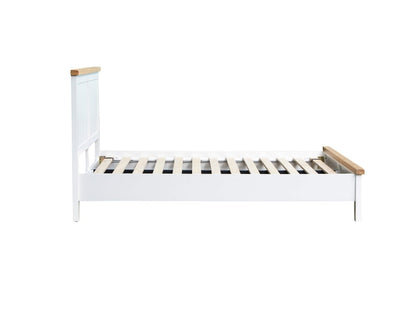 Eaton White Painted Oak King Size Bed Frame - The Furniture Warehouse