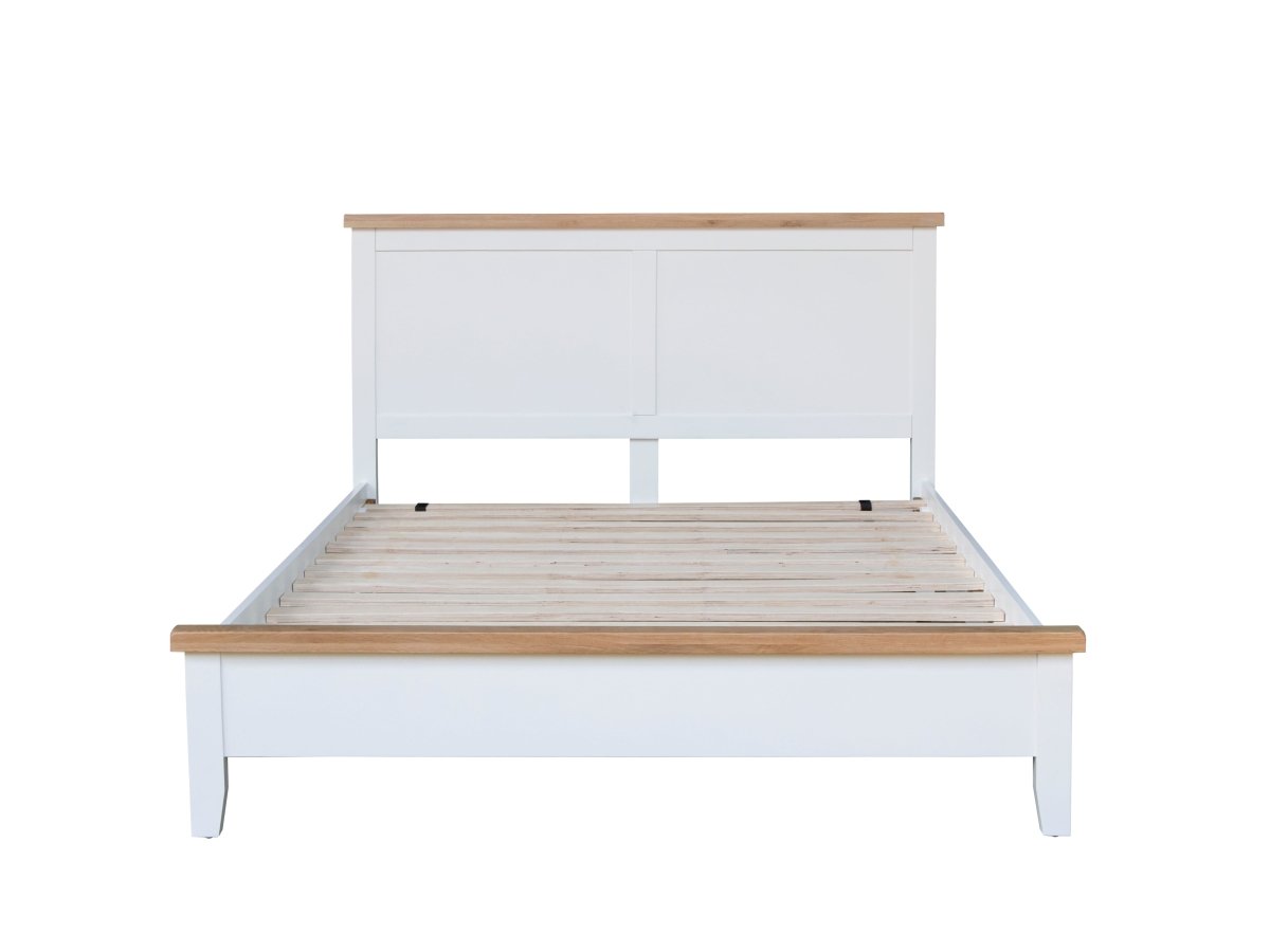 Eaton White Painted Oak King Size Bed Frame - The Furniture Warehouse