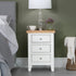 Eaton White Painted Oak Large Bedside Table - The Furniture Warehouse