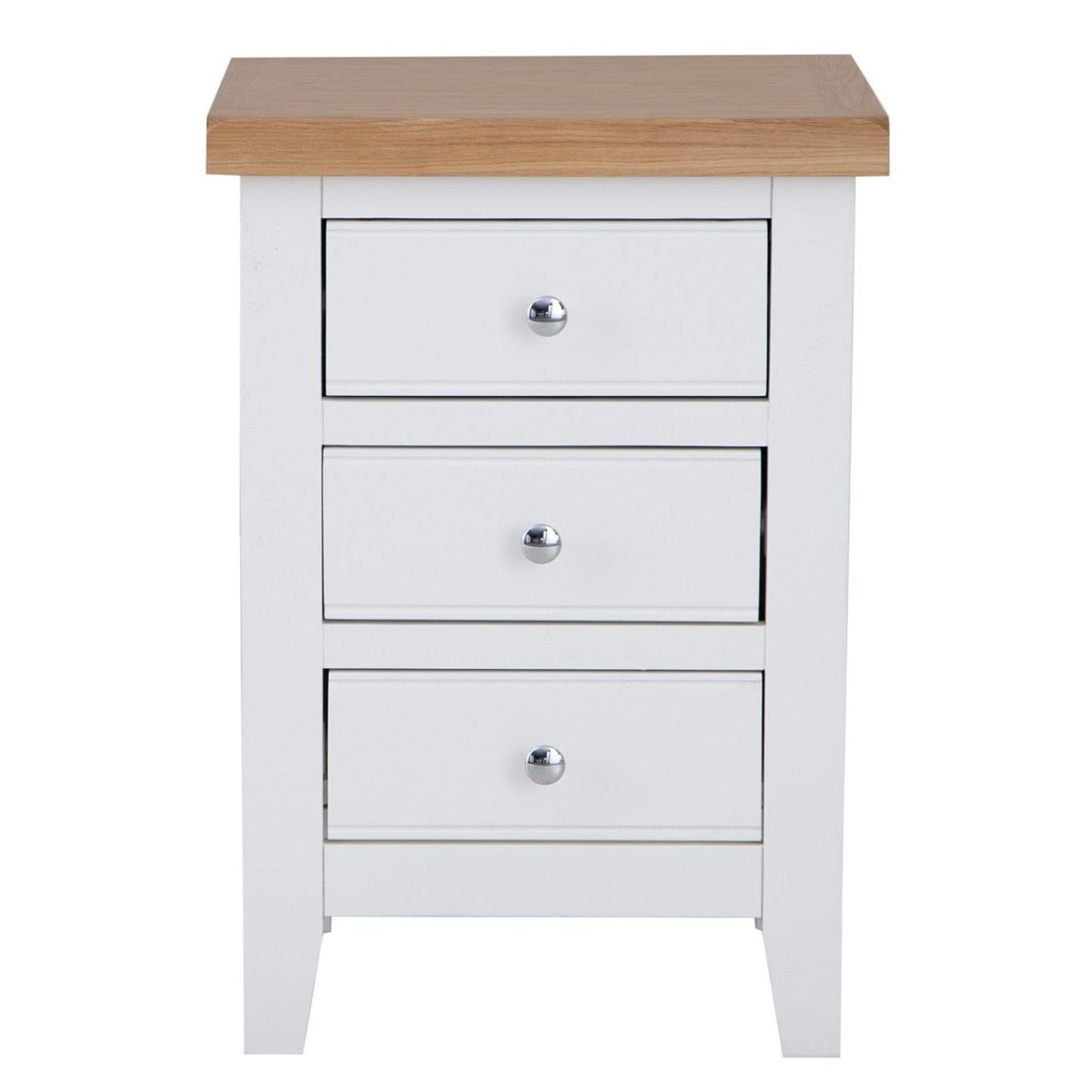 Eaton White Painted Oak Large Bedside Table - The Furniture Warehouse