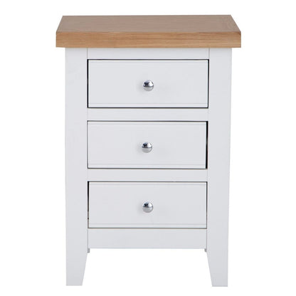 Eaton White Painted Oak Large Bedside Table - The Furniture Warehouse