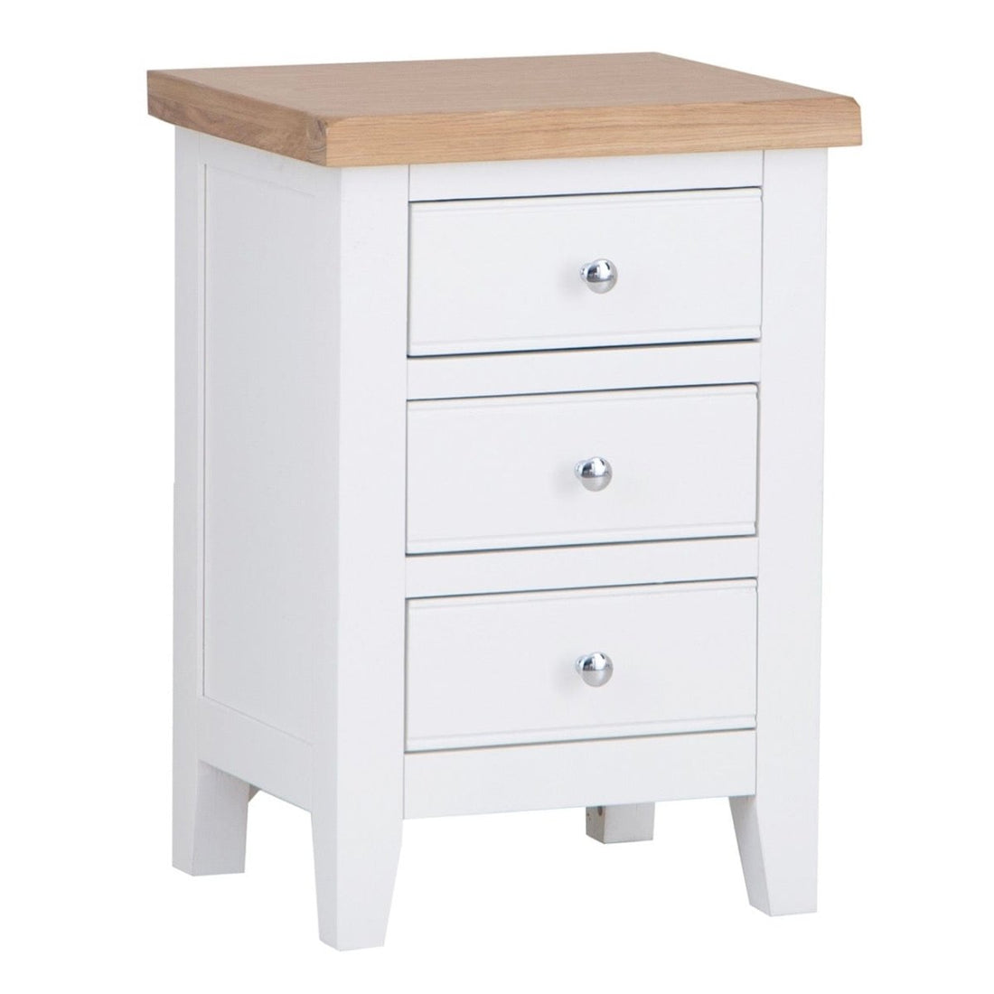 Eaton White Painted Oak Large Bedside Table - The Furniture Warehouse