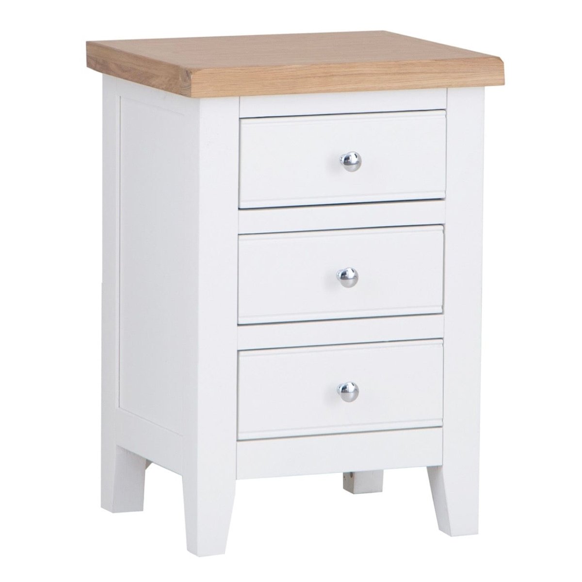 Eaton White Painted Oak Large Bedside Table - The Furniture Warehouse