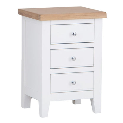 Eaton White Painted Oak Large Bedside Table - The Furniture Warehouse