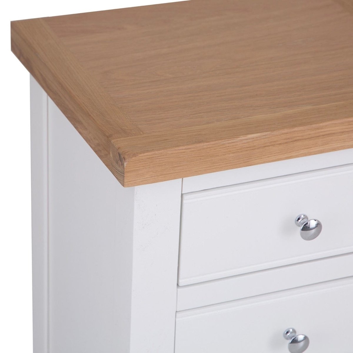 Eaton White Painted Oak Large Bedside Table - The Furniture Warehouse