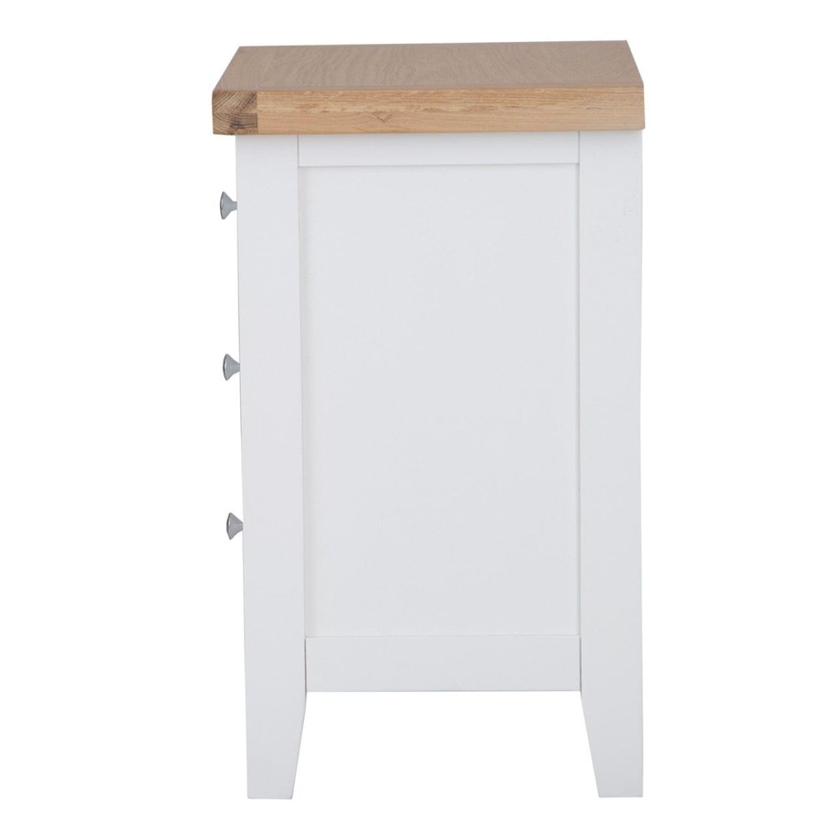 Eaton White Painted Oak Large Bedside Table - The Furniture Warehouse