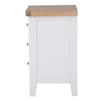 Eaton White Painted Oak Large Bedside Table - The Furniture Warehouse