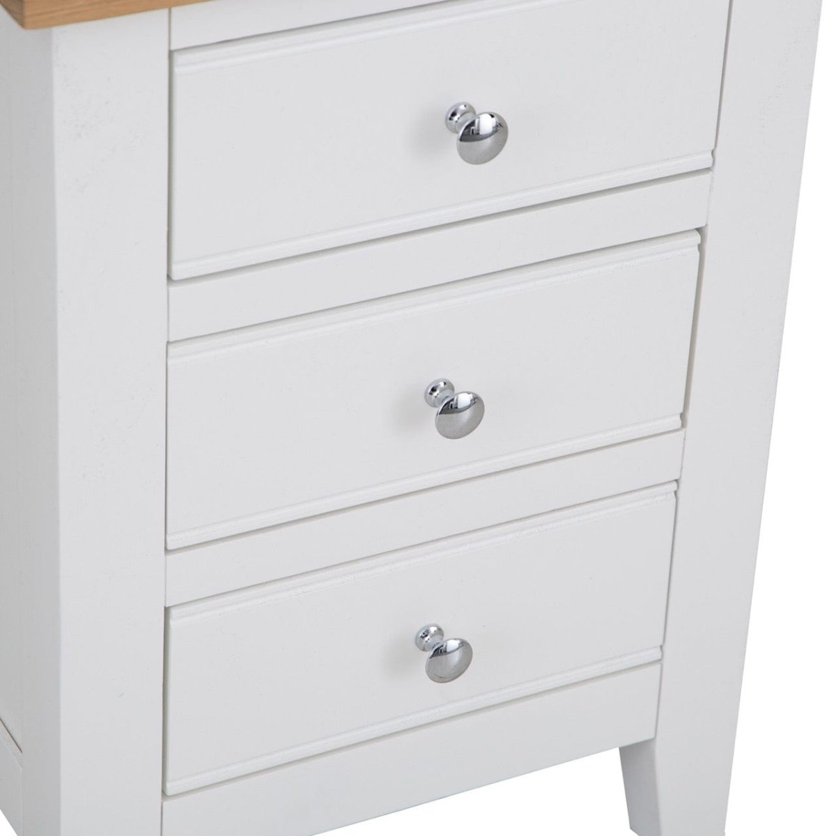 Eaton White Painted Oak Large Bedside Table - The Furniture Warehouse
