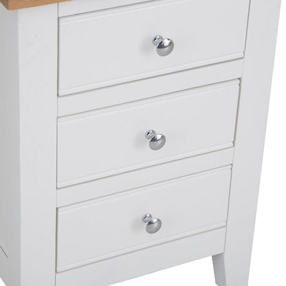 Eaton White Painted Oak Large Bedside Table - The Furniture Warehouse