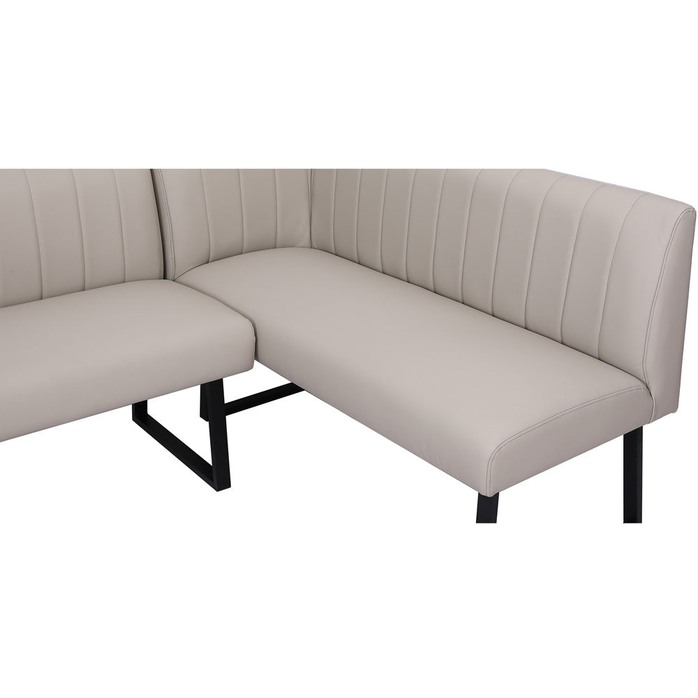 Charlesworth Taupe 142cm Left Hand Modern Industrial Dining Bench