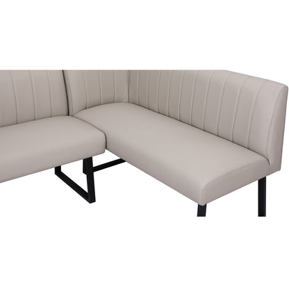 Charlesworth Taupe 142cm Left Hand Modern Industrial Dining Bench