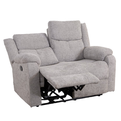 Rome Silver Manual Recliner 2 Seater Sofa