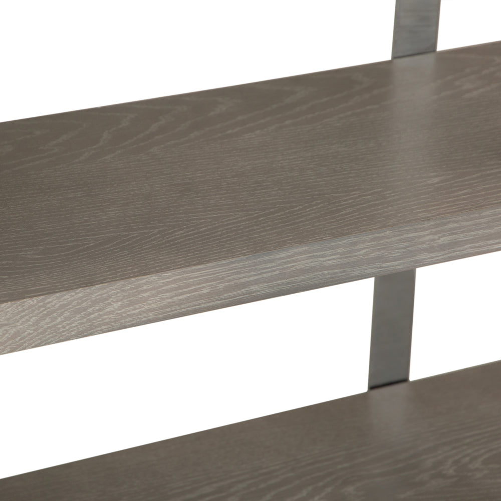 Milan Chrome &amp; Oak Large Bookcase