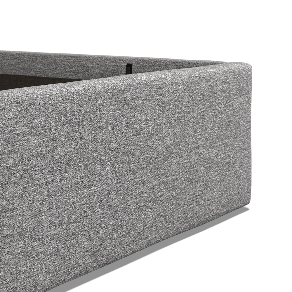 Lowick Grey Linen Double Upholstered Ottoman Bed Frame