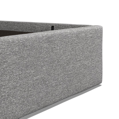 Lowick Grey Linen Double Upholstered Ottoman Bed Frame
