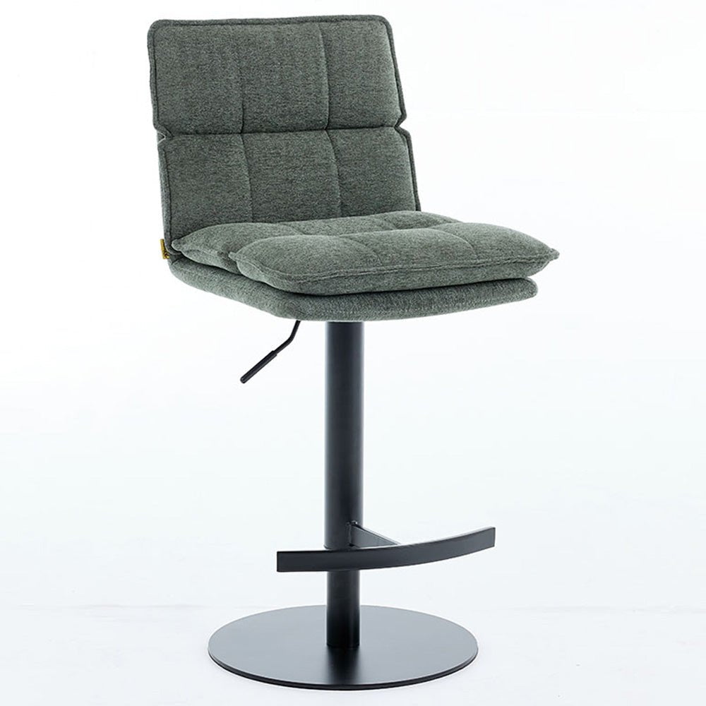 Forest Green Luxe Panel Stitch Bar Stool - The Furniture Warehouse