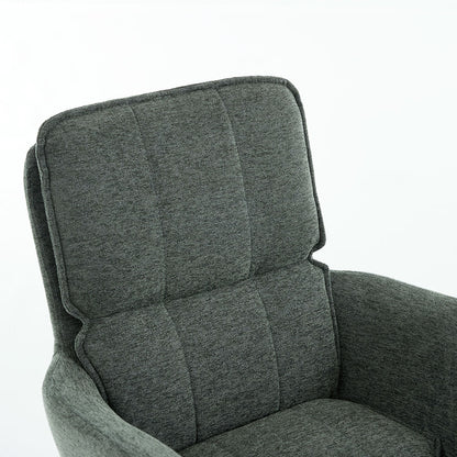 Forest Green Luxe Panel Stitch Swivel Chair with Metal Legs - The Furniture Warehouse