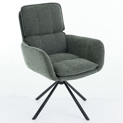 Forest Green Luxe Panel Stitch Swivel Chair with Metal Legs - The Furniture Warehouse