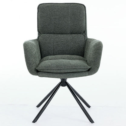 Forest Green Luxe Panel Stitch Swivel Chair with Metal Legs - The Furniture Warehouse