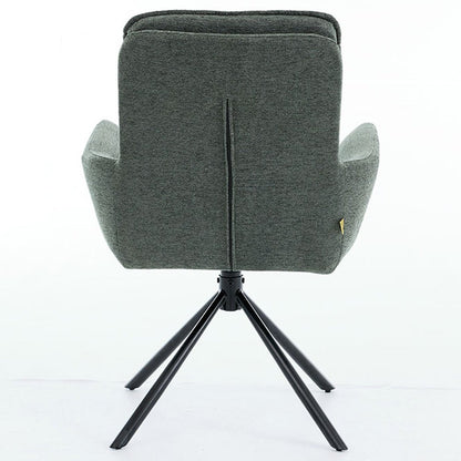 Forest Green Luxe Panel Stitch Swivel Chair with Metal Legs - The Furniture Warehouse