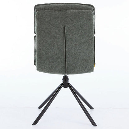 Forest Green Luxe Panel Stitch Swivel Chair with Metal Legs - The Furniture Warehouse