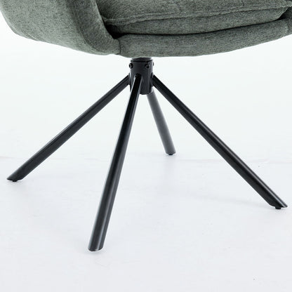 Forest Green Luxe Panel Stitch Swivel Chair with Metal Legs - The Furniture Warehouse