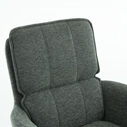 Forest Green Luxe Panel Stitch Swivel Chair with Wooden Legs - The Furniture Warehouse