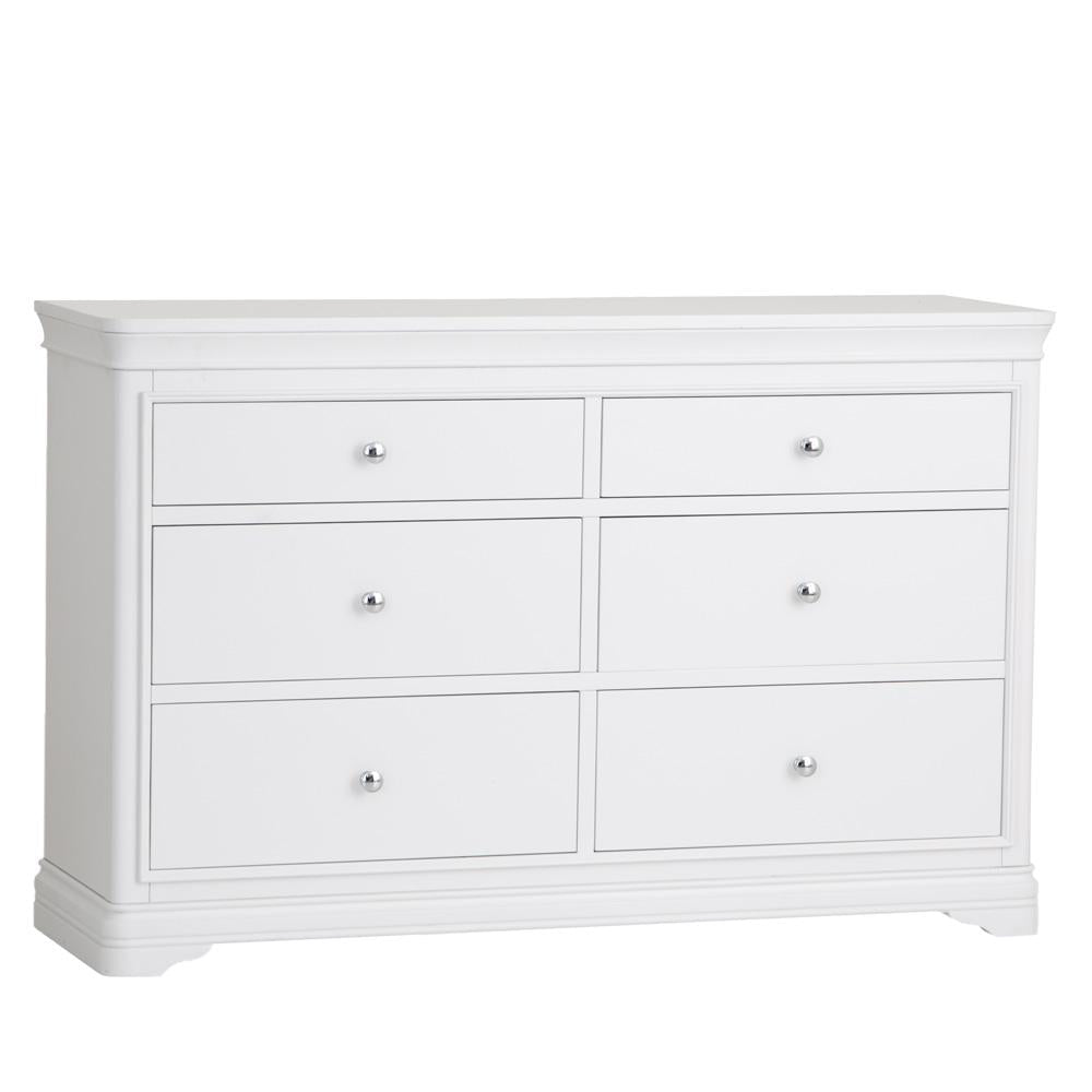 Foxton White Painted 6 Drawer Chest - The Furniture Warehouse