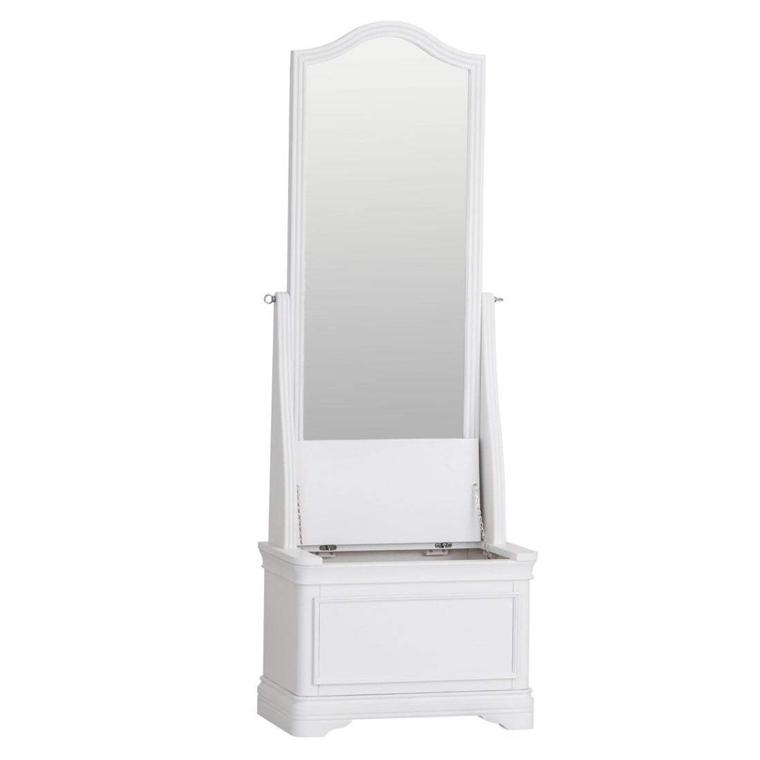 Foxton White Painted Cheval Mirror - The Furniture Warehouse