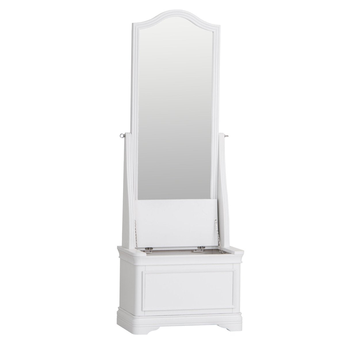 Foxton White Painted Cheval Mirror - The Furniture Warehouse