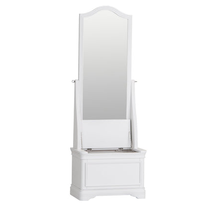 Foxton White Painted Cheval Mirror - The Furniture Warehouse