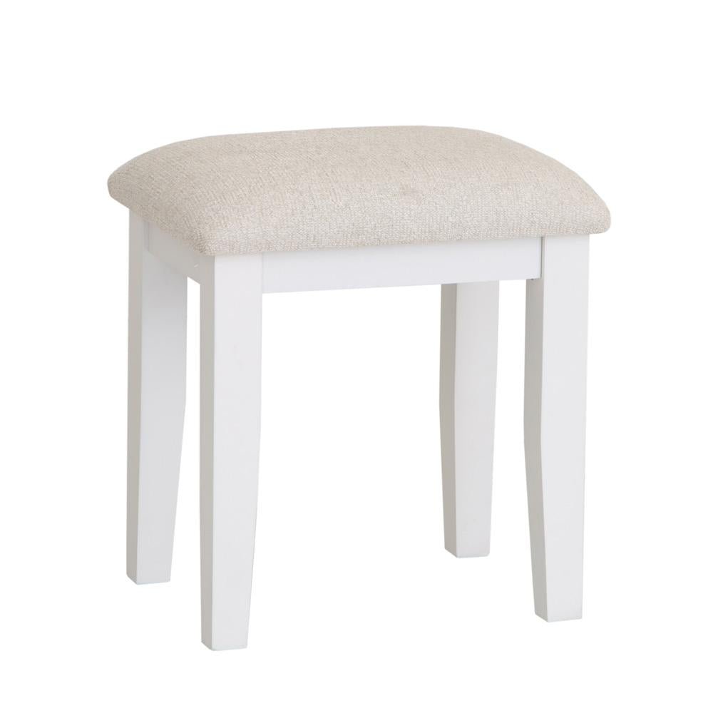 Foxton White Painted Stool - The Furniture Warehouse