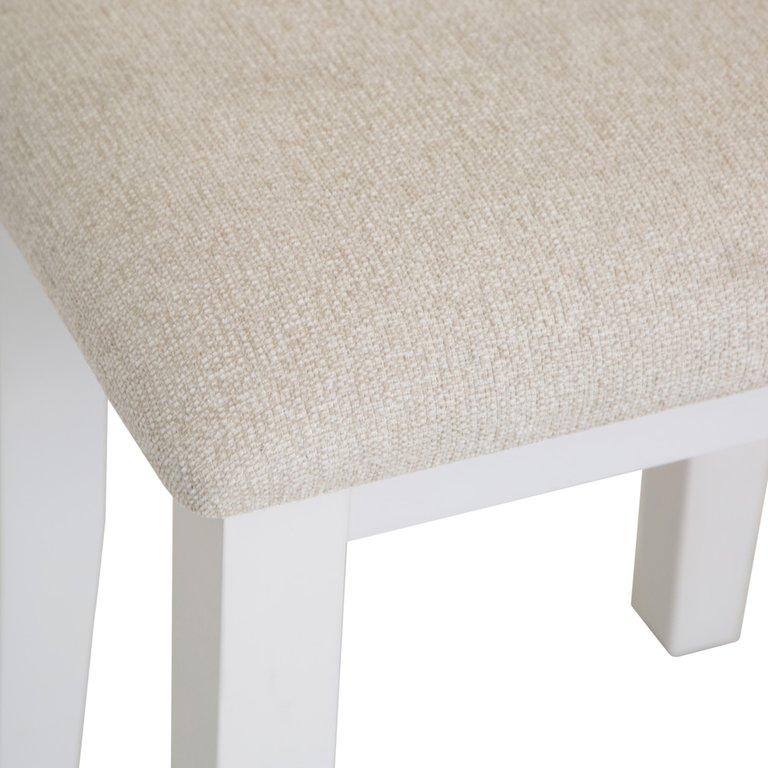 Foxton White Painted Stool - The Furniture Warehouse