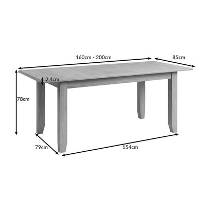 Gloucester Oak 1.6m Extending Dining Table