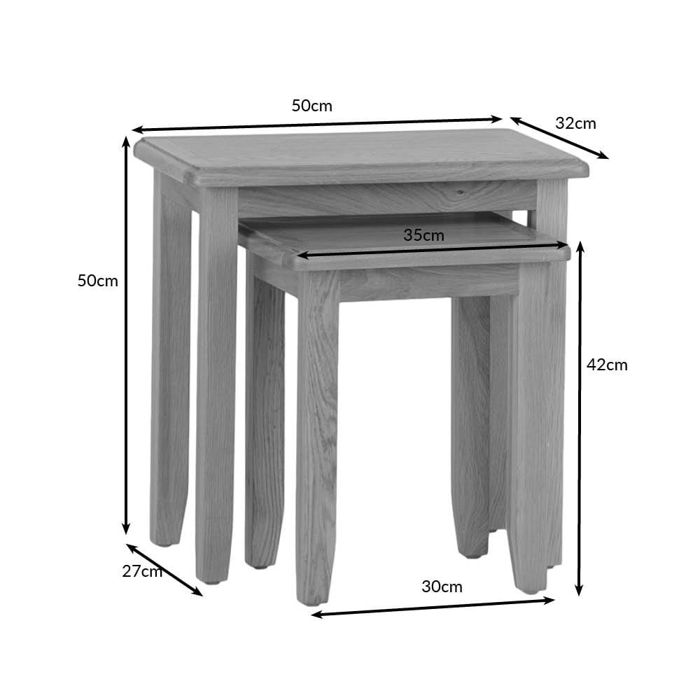 Gloucester Oak Nest of 2 Tables