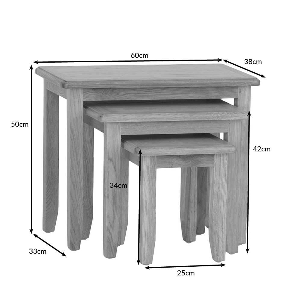 Gloucester Oak Nest of 3 Tables