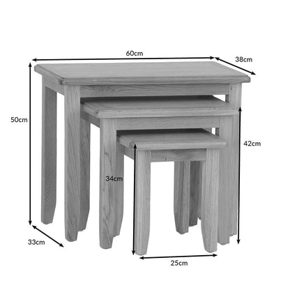 Gloucester Oak Nest of 3 Tables