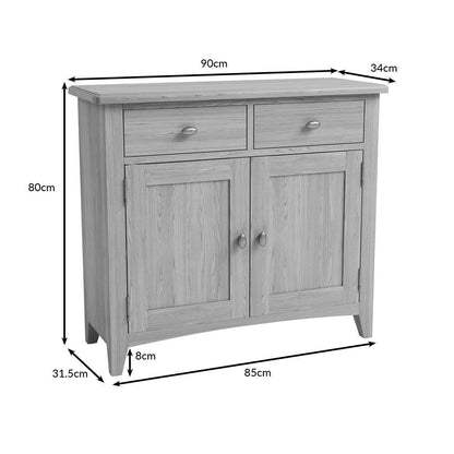 Gloucester Oak Small 2 Door 2 Drawer Sideboard