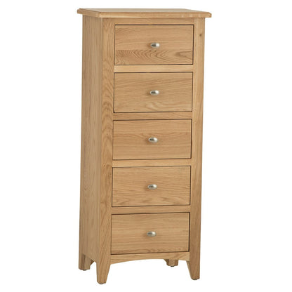 Gloucester Oak 5 Drawer Tallboy