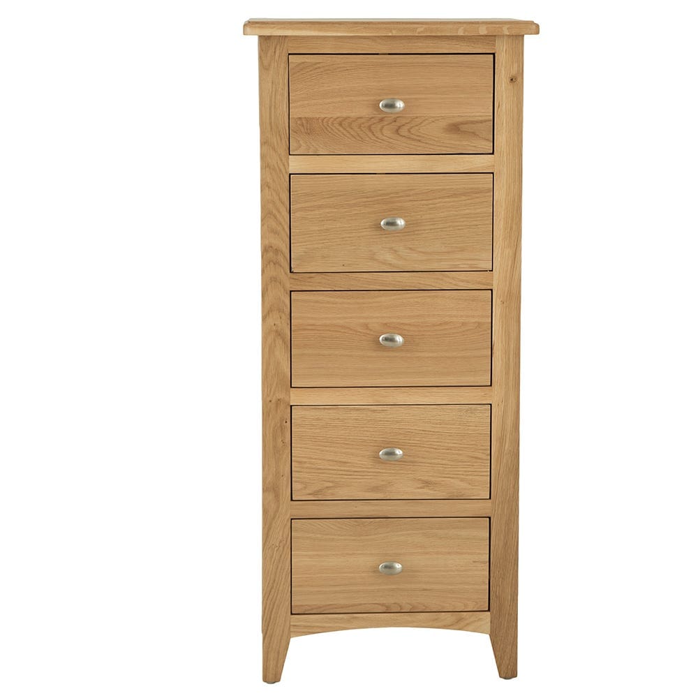 Gloucester Oak 5 Drawer Tallboy