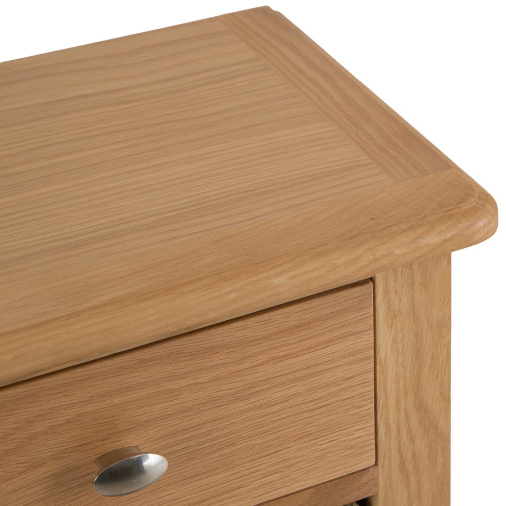 Gloucester Oak 2 Drawer 4 Wicker Basket Cabinet