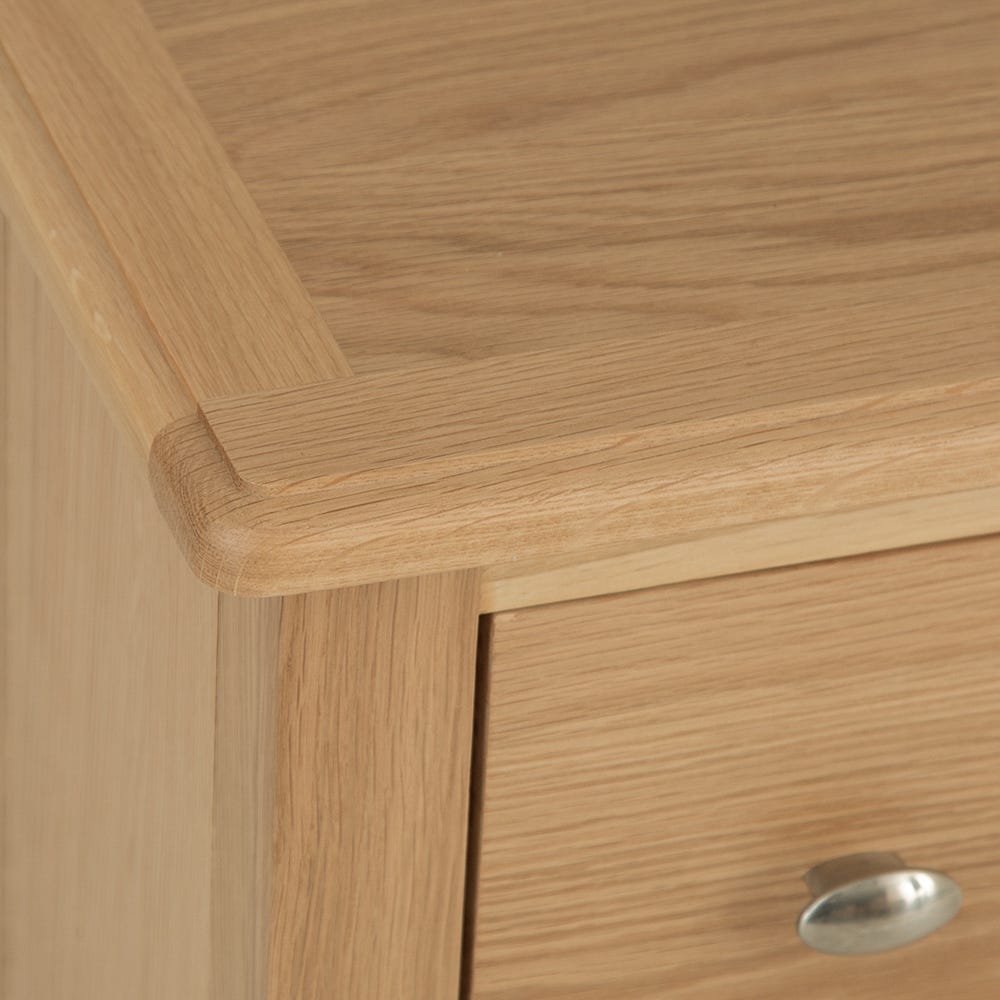 Gloucester Oak Slim 2 Drawer Bedside Table