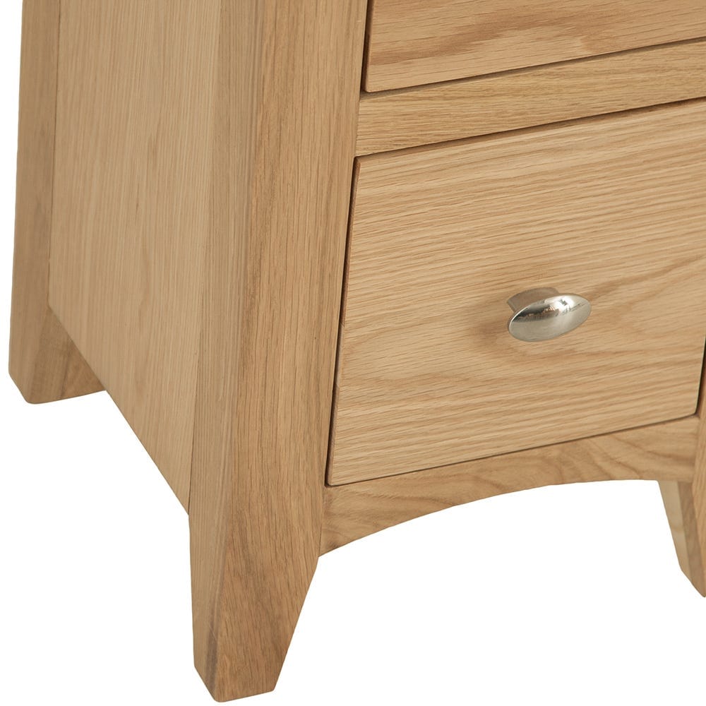 Gloucester Oak Slim 2 Drawer Bedside Table