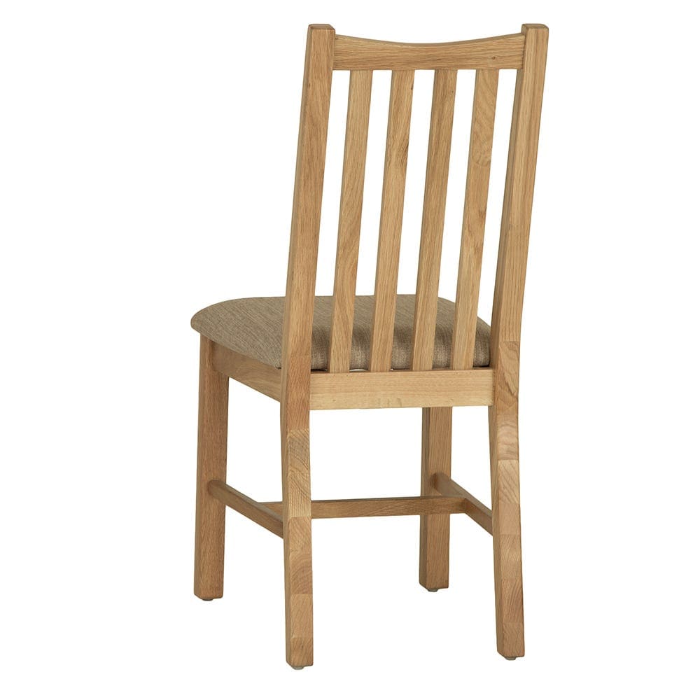 Gloucester Oak Dining Chair Fabric Seat - The Furniture Warehouse