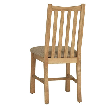 Gloucester Oak Dining Chair Fabric Seat - The Furniture Warehouse