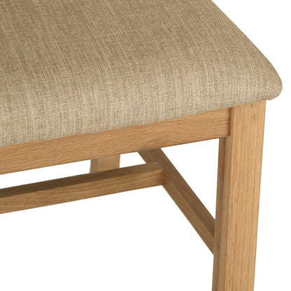 Gloucester Oak Dining Chair Fabric Seat - The Furniture Warehouse