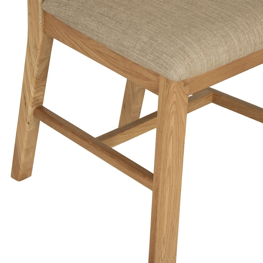 Gloucester Oak Dining Chair Fabric Seat - The Furniture Warehouse